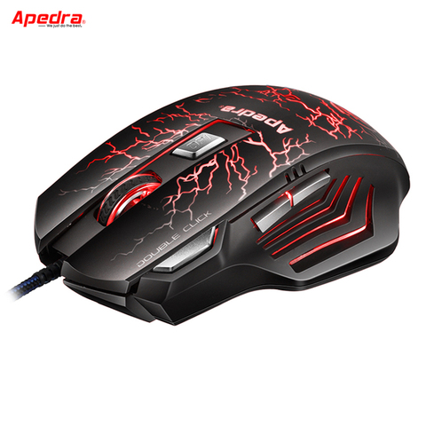 APEDRA Programmable USB Wired Gaming Mouse 7Buttons 3200DPI Optical Computer Mouse Gamer Mice for PC Laptop Game LOL CSGO Dota 2 ► Photo 1/5