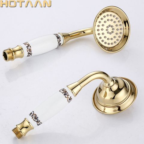 Retail & Wholesale Solid Copper Gold Plated  Handheld Shower Luxury Batnroom Hand Shower Head with Ceramic YT-5191-G ► Photo 1/6