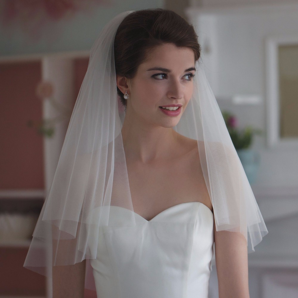 NZUK cheap Real Photos 3M or 2M White/Ivory Wedding Veil One-layer long Bridal  Veil