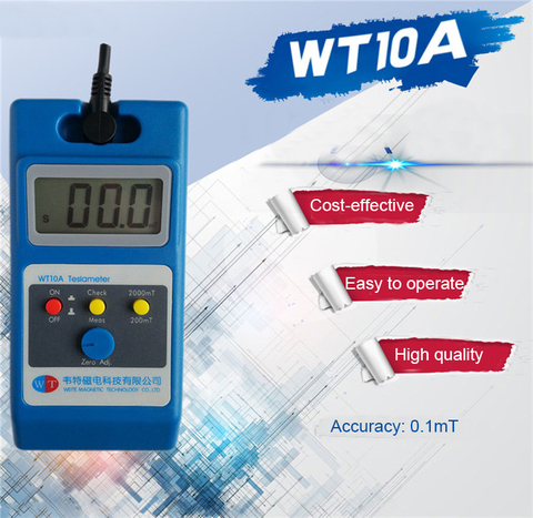 WT10A Magnetometer Surface Magnetic Field Tester Gaussmeter Gigital Gauss Meter Tesla 0~2000mT Fluxmeter Ns function With Probe ► Photo 1/1