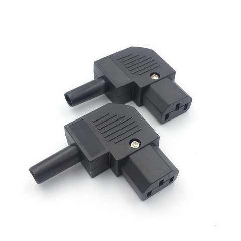 1PCS POWER Plug IEC C13 Left Angle Rewirable Horizontal Connector 125V-250V 10A C13 90 Degree Plug for traveller Home Use ► Photo 1/1