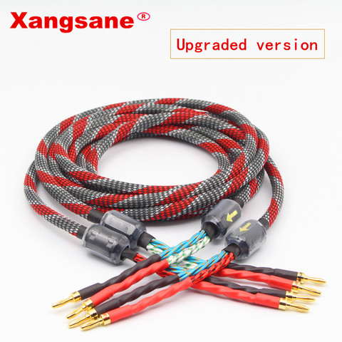 One Pair Xangsane  oxygen-free copper（OFC） audio speaker cable HI-FI high-end amplifier speaker cable Banana plug  cable ► Photo 1/6