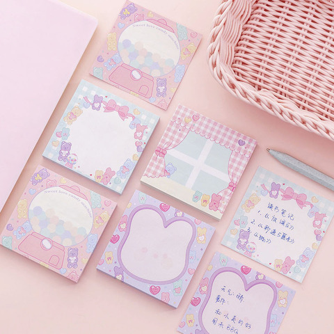 Pink Girl ins Style Memo Pad N Times Sticky Notes Memo Notepad cute planner stickers Bookmark  Stationery ► Photo 1/6