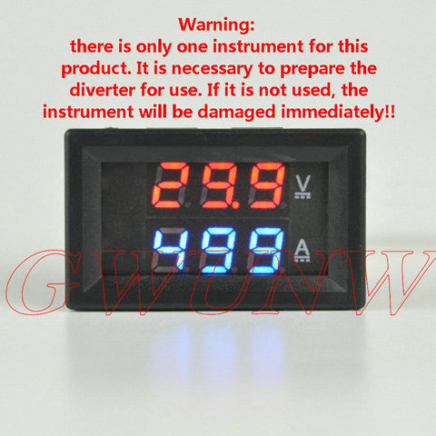 GWUNW BY32A 100V 20A-500A DC Digital LED 3 Bit Voltage Current Meter Voltmeter Dual Display [***Must have a shunt to use***] ► Photo 1/4