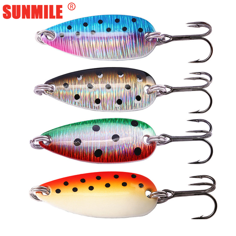 SUNMILE Fishing Trout Spinning Spoon Lure ,7g/14g/25g VMC Hook Ultralight Metal Lures Pesca Artificial Hard Bait For Bass Pike ► Photo 1/6