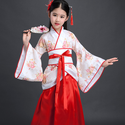 Costume Girls Children Kimono Traditional Vintage Ethnic Fan Students Chorus Dance Costume Japanese Yukata Kimono Style ► Photo 1/5