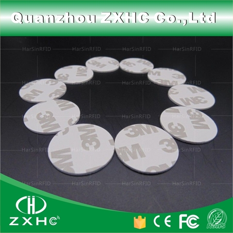 (10pcs/lot) 25mm 125Khz RFID Cards ID 3M Sticker Coin Cards TK4100 Chip Compatible EM4100 ► Photo 1/6