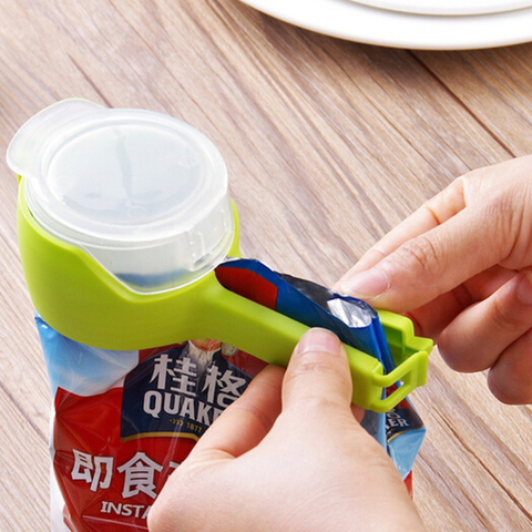 New Seal Pour Food Storage Bag Clip Snack Sealing Clip Keeping Fresh Sealer Clamp Plastic Helper Food Saver Travel Kitchen Tools ► Photo 1/6