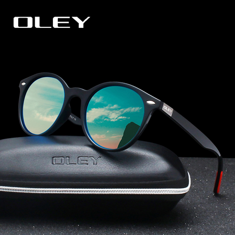 OLEY Brand Men Women Classic Retro Rivet Polarized Sunglasses Fashion circular design 100% UV400 Protection Accept custom logo ► Photo 1/6
