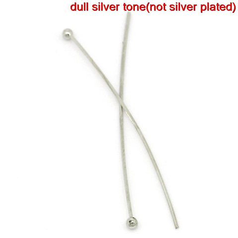 8SEASONS Copper Head Pins Ball Silver Color Color 3.5cm(1 3/8