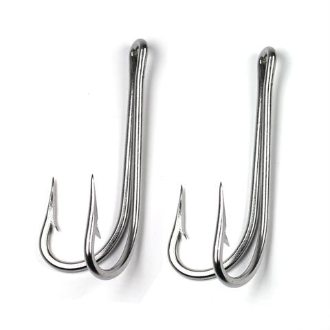1pack Saltwater Double Hooks Sports Fishing Hooks for Trolling Lures Sea Fishing Stainless Steel Hook ► Photo 1/3