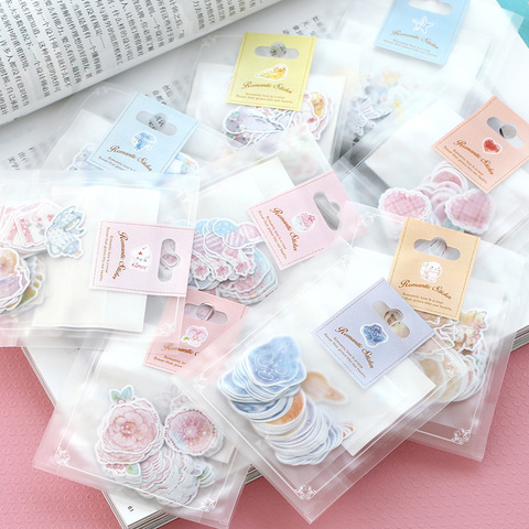 70Pcs/ Pack Kawaii Stickers Romantic Small Sticker Painted Watercolor Diary Photo Decorative Stickers ► Photo 1/6