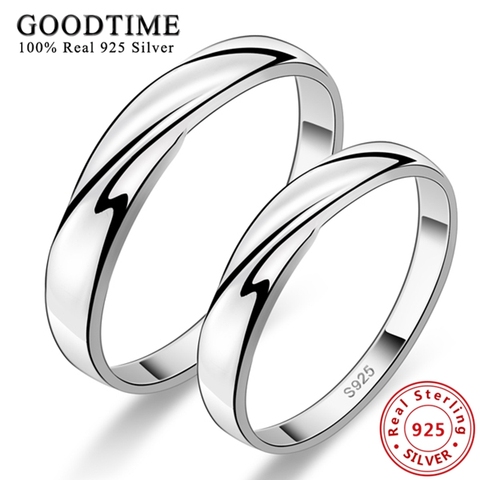1PCS Lovers Ring 925 Sterling Silver Rings Korean Style Pure Silver Jewelry Simple Intertwined Love Couple Ring for Men Women ► Photo 1/6