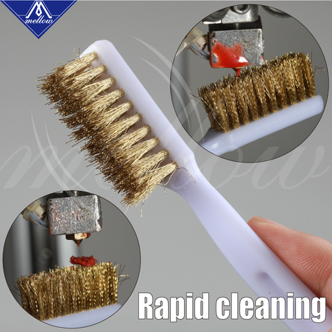 Mellow 3D Printer Nozzle Cleaning Copper Wire Toothbrush Tool Copper Brush Handle Hot bed Cleaning ► Photo 1/6