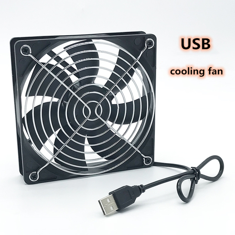 USB computer chassis fan router set-top box DIY 5CV cooling fan 12cm mute 8CM ► Photo 1/6