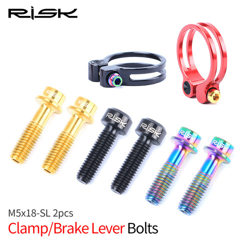 2pcs M5x18mm Bicycle Brake Lever Bolts Titanium Alloy Hollow Disc Brake Clamp Fixed Screw Mountain Bike Seat Post Clamp Bolt ► Photo 1/6