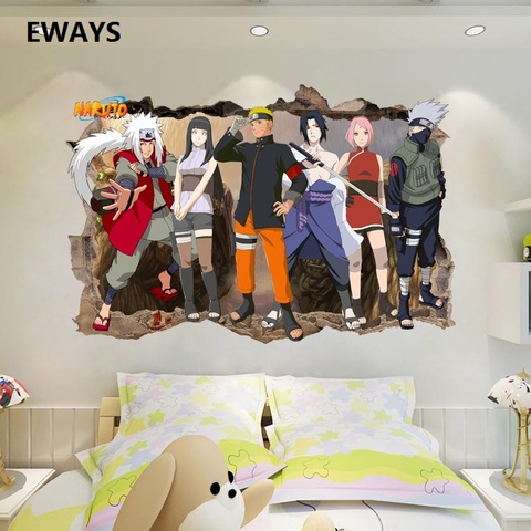 EWAYS Sell Naruto Characters Children's Bedroom wall stickers Children's Birthday Gift Can Be Removed Wall stickers ► Photo 1/5
