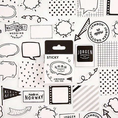 Black white Dialog Decorative Stationery mini Stickers set Scrapbooking DIY Diary Album Stick Lable ► Photo 1/6