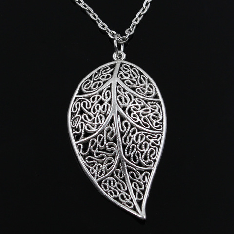 New Fashion Leaf Pendants Round Cross Chain Short Long Mens Womens Silver Color  Necklace Jewelry Gift ► Photo 1/3