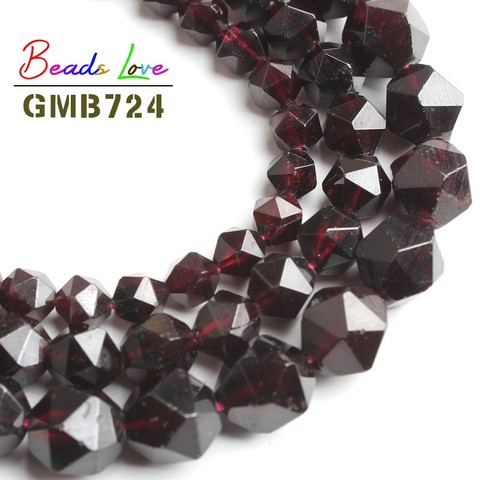 Natural Stone Faceted Garnet Loose Spacer Beads For Jewelry Making Pick Size 6 8 10mm DIY Bracelet Necklace Jewellery 15 Inches ► Photo 1/6