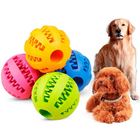 Soft Pet Dog Toys Funny Interactive Elasticity Ball Cat Puppy Chew Toy For Dog Tooth Clean Ball Of Food Extra-tough Rubber Ball ► Photo 1/6