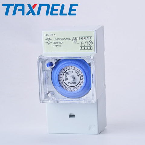 SUL181H Mechanical Timer 24 hours Time Switch Relay Electrical Programmable Timer 24 hour Din Rail Timer Switch ► Photo 1/6