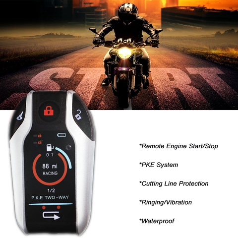 Two Way Motorcycle Alarm Motorbike DC 12V Anti-theft Security System Universal Scooter Moto Motor Remote Engine Start Alarms ► Photo 1/6