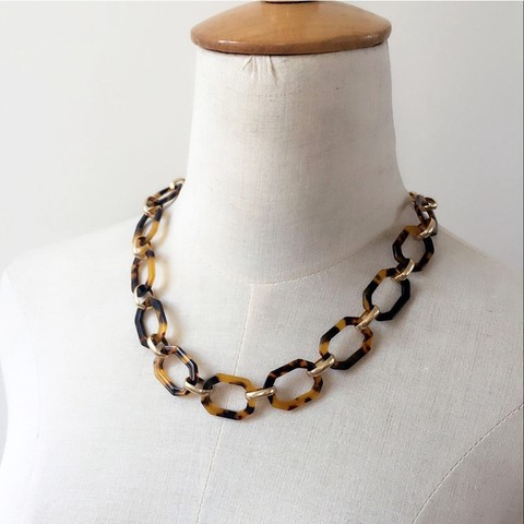 Tortoise Link Necklace, Collar Choker Link Necklace ► Photo 1/5