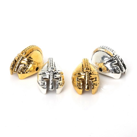 Micro Pave CZ Gold Silver Color Roman Warrior Gladiator Helmet Beads Spacer Bead Metal Charms for Bracelet DIY Making ► Photo 1/6