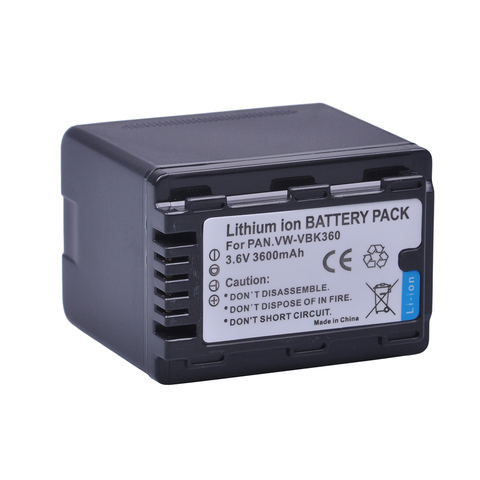 1X3600mAH VW-VBK360 VW VBK360 VWVBK360 Camera Battery for Panasonic HDC-HS80 SD40 SD60 SD80 SDX1 SDR-H100 H85 H95 HS60 HS80 TM60 ► Photo 1/5