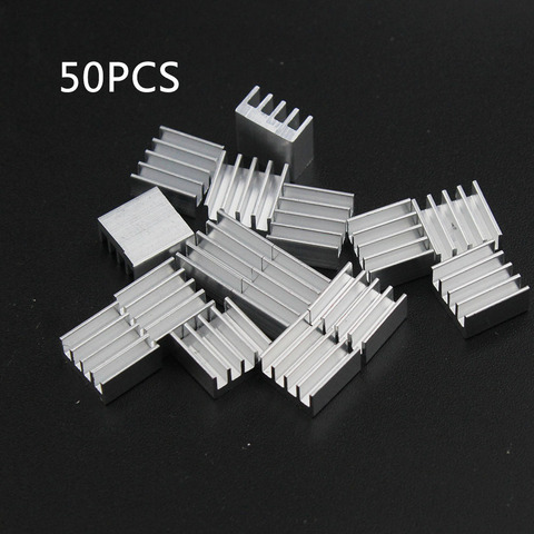 50pcs/lot Aluminum Heatsink 8.8*8.8*5mm Electronic Chip Radiator Cooler w/ Thermal Double Sided Adhesive Tape for IC,3D Printer ► Photo 1/5
