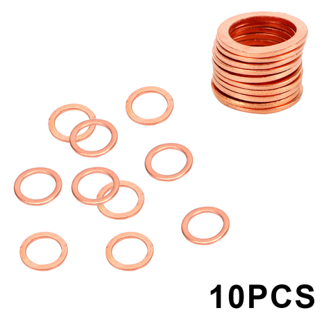 10 Pieces/Set Sump Plug Oil Seal Tools for Car Truck Vehicle Fasteners Accessories 10*14*1mm Solid Copper Crush Washers ► Photo 1/6