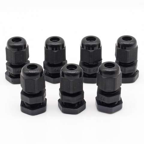 10 Pcs PG7 Black Plastic Waterproof Cable Glands Joints ► Photo 1/4