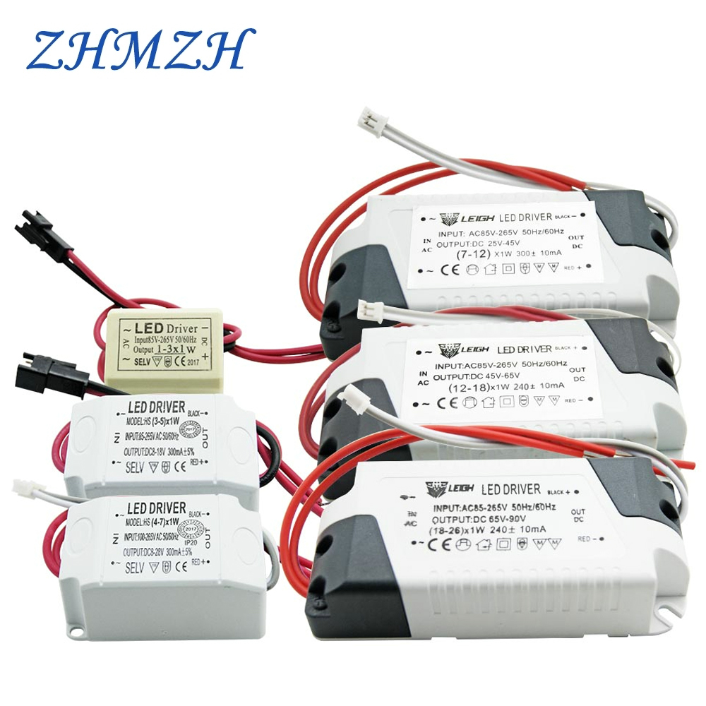 LED Driver 300mA 1-3w 4-7w 8-12w 18w 20w 18-25w 25-36w LED Constant Current  Driver Power Unit Supply For Driver LED Transformer