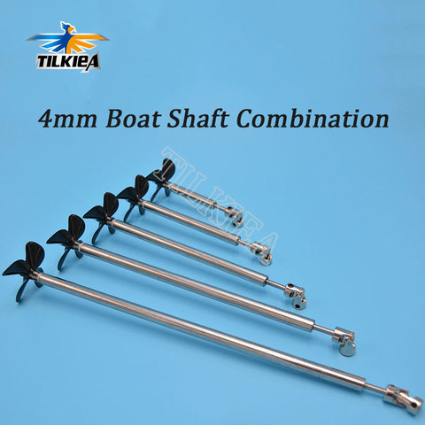 4mm Boat Shaft + Four Blades Propeller + Universal Joint+ Stainless Steel Shaft Sleeve + Gasket For RC Electric Boat Bait Boat ► Photo 1/1