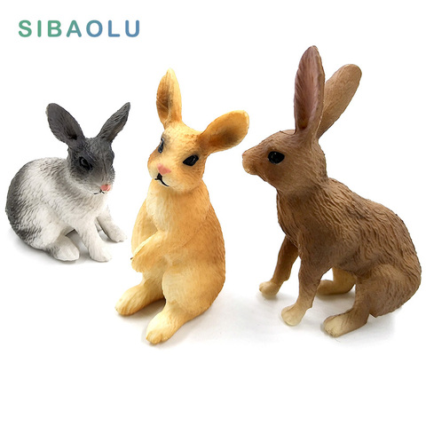 Simulation mini Rabbit Animal model figure hare figurine home decor miniature fairy garden decoration accessories modern statue ► Photo 1/6