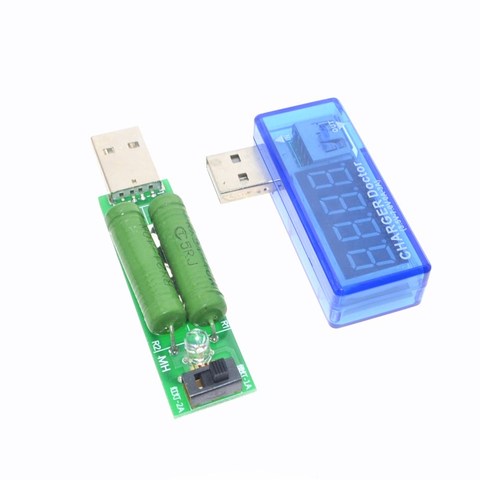 USB detector voltmeter ammeter power capacity tester meter 3.5-7V+2A 1A Load Resistance Power Resistors ► Photo 1/6