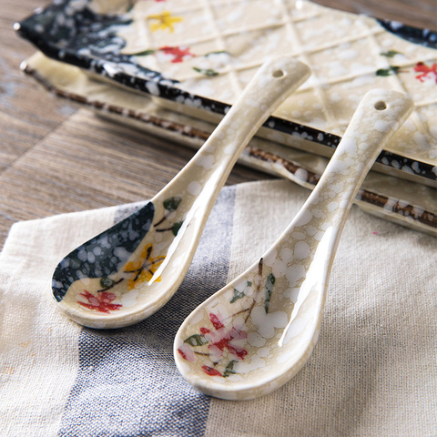 1pc Japanese-style Ceramic Spoon Children's Rice Spoon Kitchen Tableware Stir Spoon Soup Spoon ► Photo 1/5