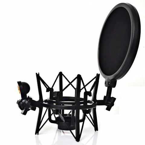 SH-101 Hot Sale Microphone Mic Professional Shock Mount with Pop Shield Filter Screen for short thread microphone ► Photo 1/5