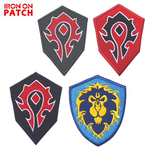 WOW World Alliance / Horde Forces Camp -sided  Patch DIY Emblem Badge For Clothing High Quality Embroidered Patches ► Photo 1/6