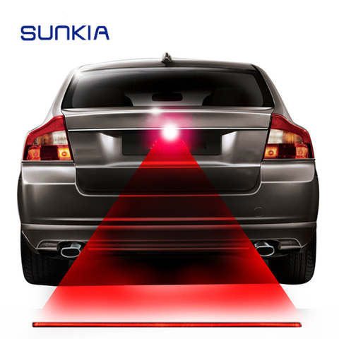 SUNKIA Red Line Anti Collision Rear-end Laser Tail Fog Light Car Brake Parking Lamp Rearing Warning Light Auto Styling ► Photo 1/6