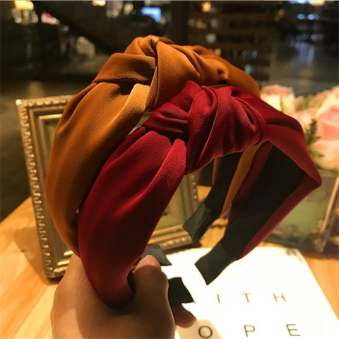 Haimeikang Solid Colors Hair Knotted Hair Band for Women Headbands Hairbands Headwear 2022 New Arrival ► Photo 1/6