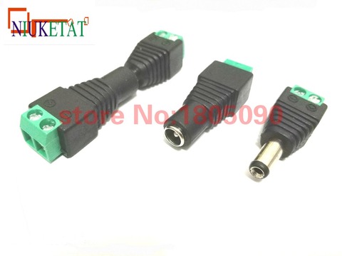 Hot 10pcs CCTV Cameras 2.1mm x 5.5mm Female Male DC Power Plug Adapter 5.5*2.1mm (5pcs Female and 5pcs male) ► Photo 1/1