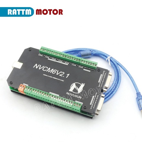 CNC Controller 6 Axis NVCM6V2.1 125KHZ MACH3 USB Motion Control Card for Stepper Motor Servo motor &USB Cable ► Photo 1/6