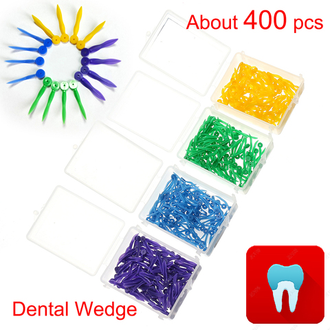 400 pcs Dental Disposable Wedge with Hole All 4 Sizes Dentist Materials Dentistry Insturment Dental Tools Teeth Wedge 4 Color ► Photo 1/6