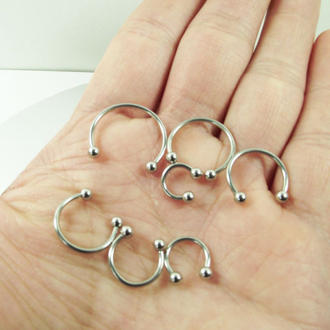 Dekewing 4 Pieces 14G 16G Nose Ring Horseshoe Circular Barbell Ball Cone surgicalLip Eeybrow Body Jewelry piercing ► Photo 1/6