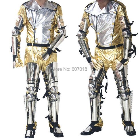 Rare Scream Hot MJ Michael Jackson History Tour Concert Classic Silver Stainless Steel Armor & Golden Costume Full Set ► Photo 1/4