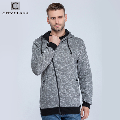 CITY CLASS Spring Autumn Mens Hoodies of Brand Clothing Harajuku Hip Hop Sweatshirts for Male Outerwear Oblique Zipper 2662 ► Photo 1/6
