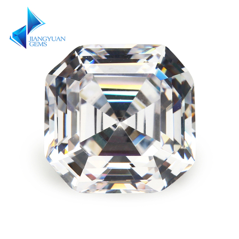 Size 3x3~12x12mm Square Shape Asscher Cut White 5A Loose Cubic Zirconia Stone Synthetic Gems Cubic Zirconia For Jewelry ► Photo 1/6