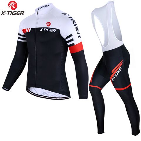 X-Tiger Long Sleeve Cycling Jersey Set Spring MTB Bike Wear Cycling Clothes Bicycle Clothing Ropa Maillot Ciclismo Cycling Set ► Photo 1/6